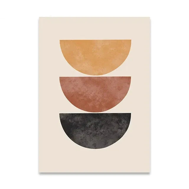 Terracotta Moon Abstract Bohemian Botanical Still Life Wall Art Fine Art Canvas Prints Gallery Wall Pictures For Modern Living Room Dining Room Art Decor | Bowlift