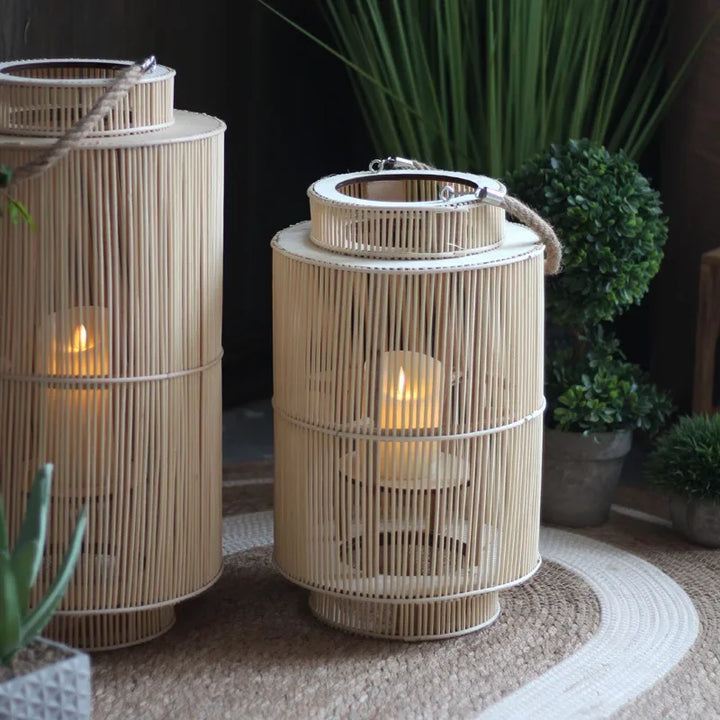 Imitation Bamboo LED Candle Lantern Bowlift