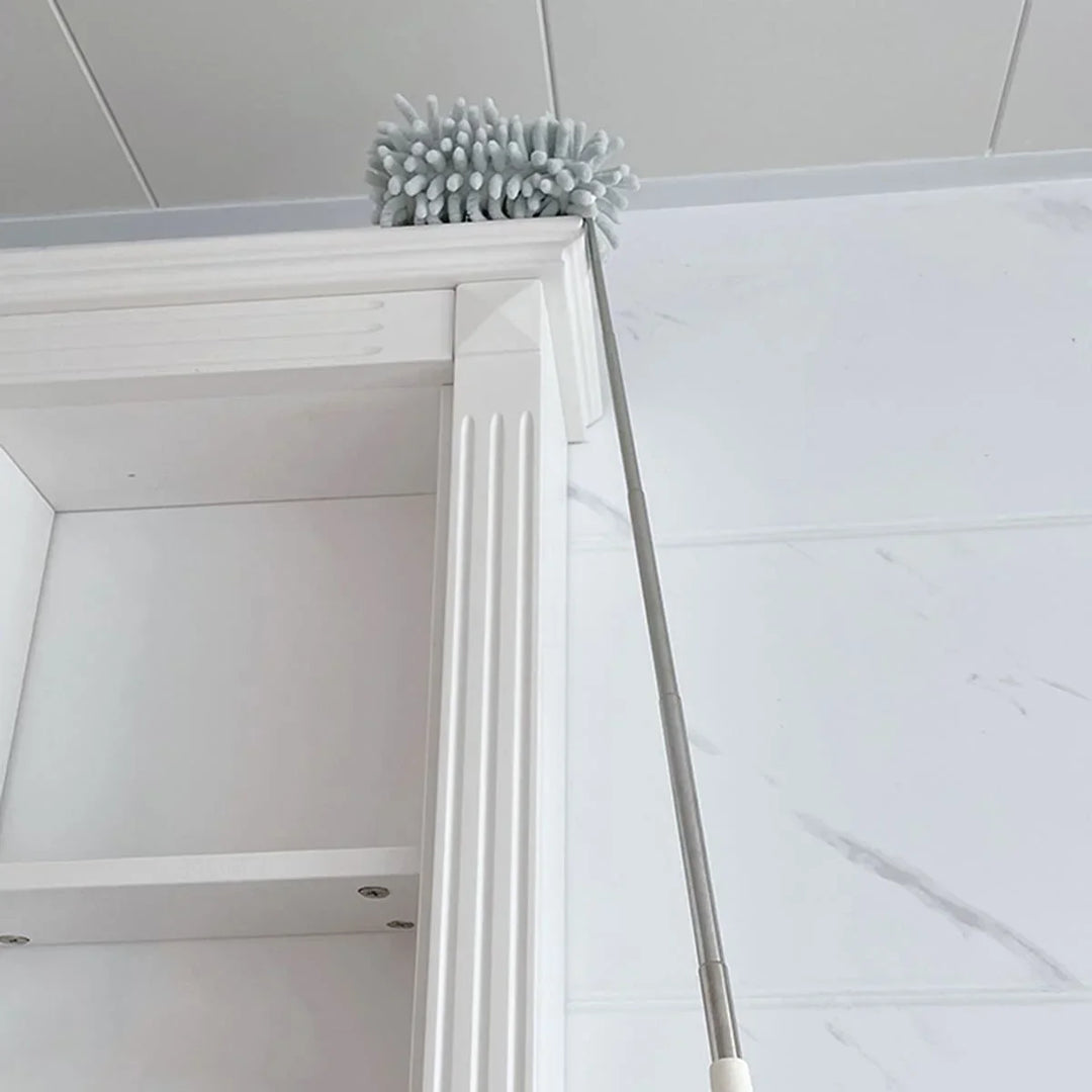 BowLift | DUSTELLA Telescopic Duster | Extendable up to 80 cm | Microfiber Chenille & Stainless Steel Handle – For Ceiling, Furniture & Corners
