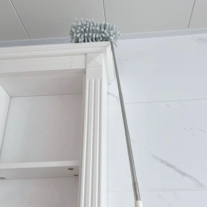BowLift | DUSTELLA Telescopic Duster | Extendable up to 80 cm | Microfiber Chenille & Stainless Steel Handle – For Ceiling, Furniture & Corners