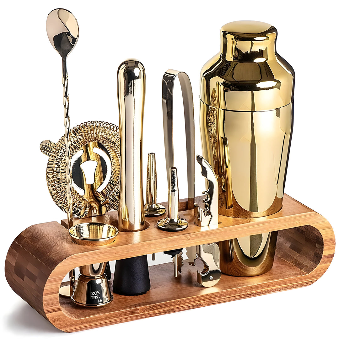 Cocktail shaker set made of stainless steel – 10-piece premium bartender set | Ideal for mixed drinks and parties | Bowlift