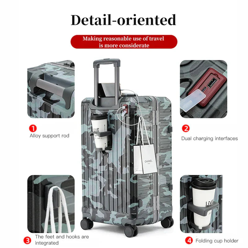 BowLift | Zagreb – Wide Handle Hardshell Suitcase with Aluminium Frame & 360° Spinner Wheels