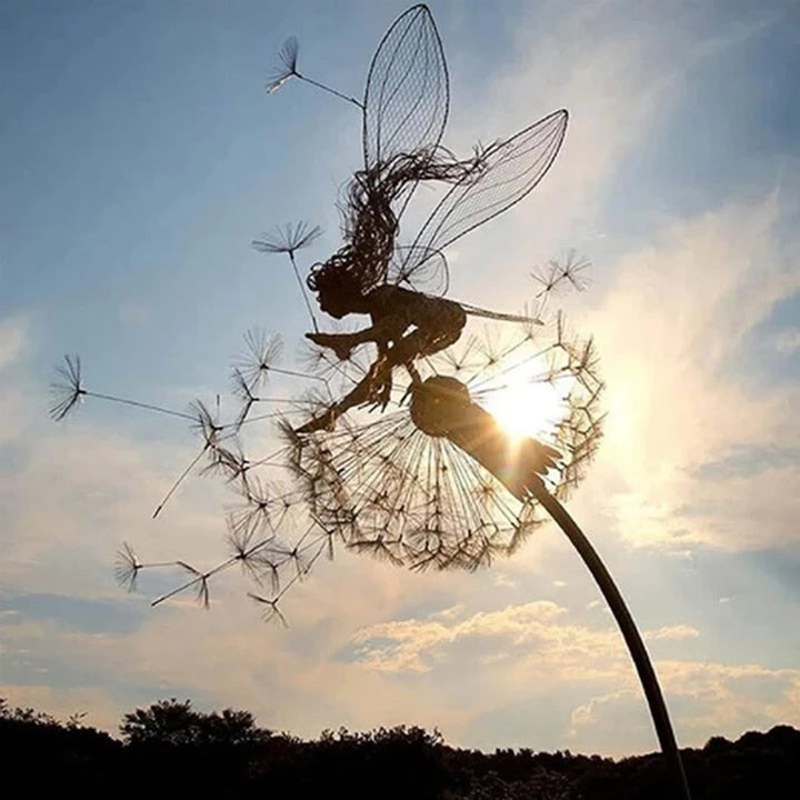 BowLift | Fairy Garden Sculpture | Detailed Metal Decor for Outdoors