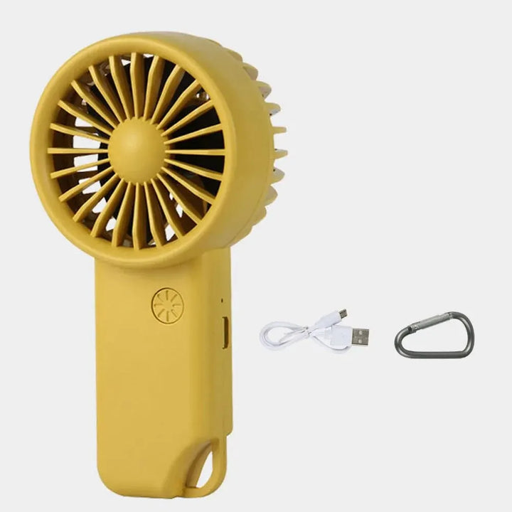 BowLift | Brisola Mini Handheld Fan with USB Charging | 3 Speed Settings & LED Display | Portable Battery Fan for Office, Travel & Sports