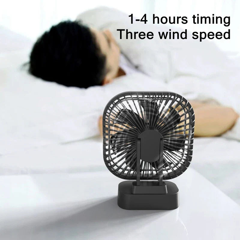 BowLift | Mini USB Fan Breezio Flex | Rechargeable with 5000 mAh Battery | 3 Levels & Timer | Foldable & Quiet for Office, Camping & Home