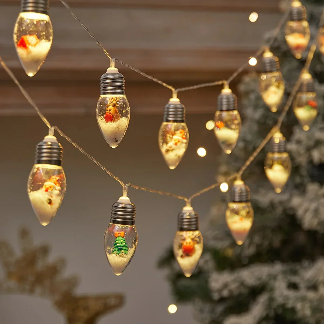 BowLift | LED snowball string lights | 10 warm white balls | Christmas & New Year decoration