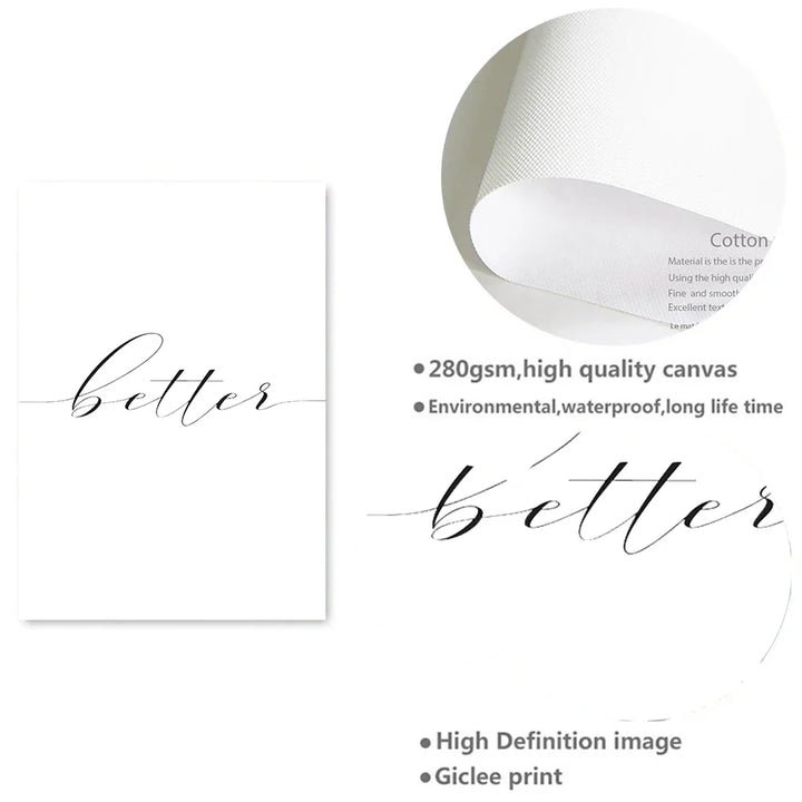 Lovers Quote Wall Art Black White Minimalist Typographic Posters Fine Art Canvas Prints Picture For Bedroom Living Room Art Decor | Bowlift