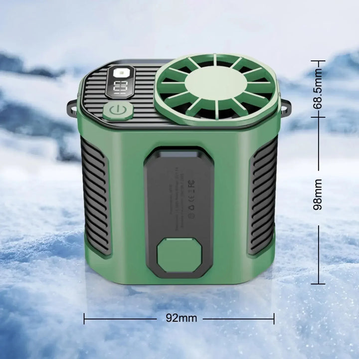 20000mAh Portable Waist Fan - Strong Wind Hanging Neck Fan with Power Bank and LED Lighting for Outdoor Sports and Work | Bowlift