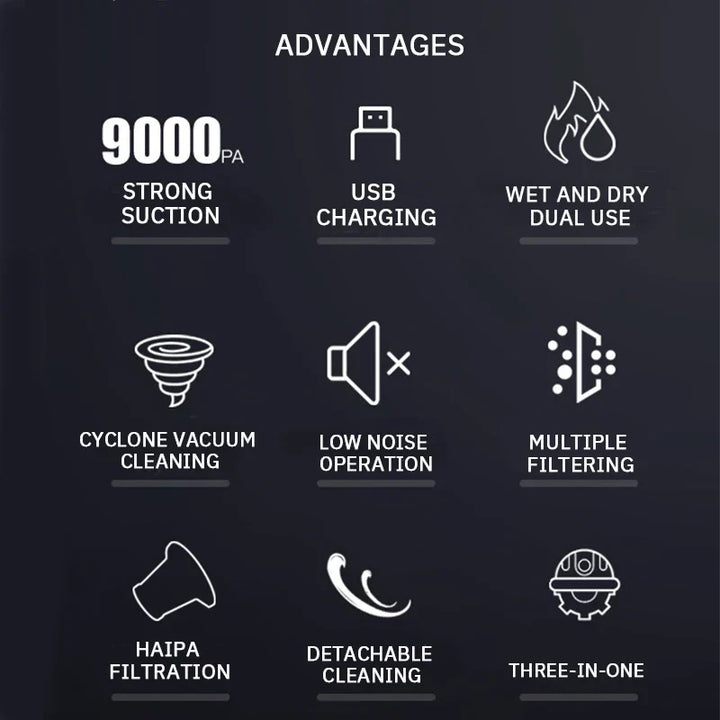 BowLift | 3in1 Strong Suction Wireless Handheld Vacuum Cleaner