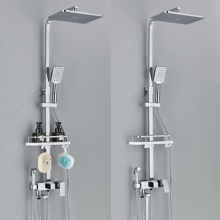BowLift | RainFlow Luxe Rain Shower Set – adjustable brass shower fixture with 4 functions