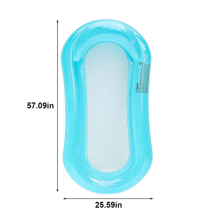BowLift | AquaLiva Inflatable Swimming Lounger Rooxin | Ergonomic Pool Air Mattress with Mesh & Armrests | For Pool, Lake & Beach
