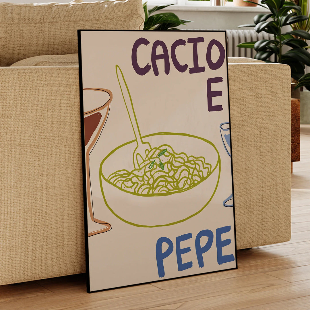 Cacio e Pepe & Spaghetti Bolognese Wall Art | Bowlift