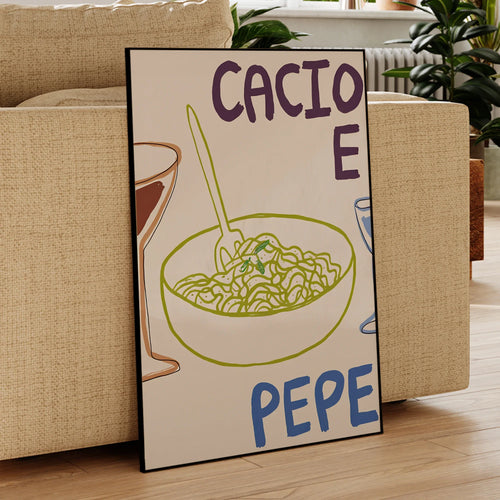 Cacio e Pepe & Spaghetti Bolognese Wall Art | Bowlift
