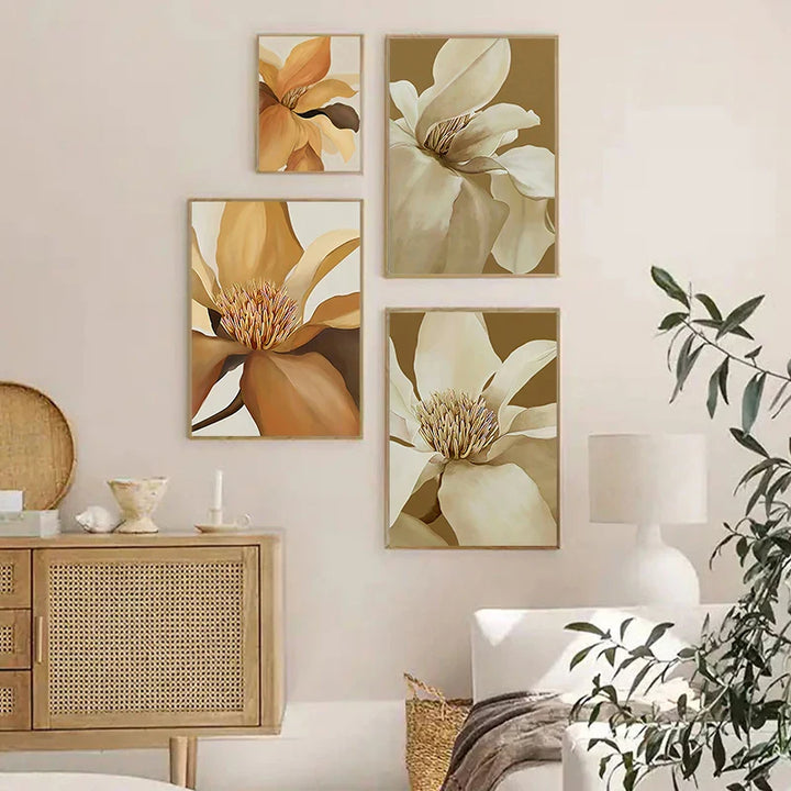 Big Abstract Floral Wall Art Fine Art Canvas Prints Modern Botany Pictures For Living Room Dining Room Bedroom Art Decor | Bowlift