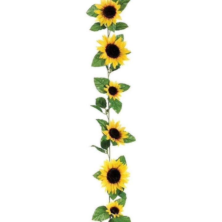 BowLift | Floraviva SunVine Sunflower Garland Artificial | 2.6 m Length | 12 Flowers Ø 8 cm | For Wedding, Balcony & DIY Decor