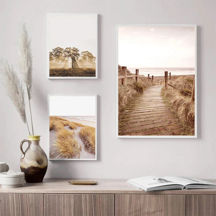 Simple Nature Floral Landscape Gallery Wall Art Fine Art Canvas Prints Minimalist Nordic Pictures For Living Room Scandinavian Home Decor | Bowlift