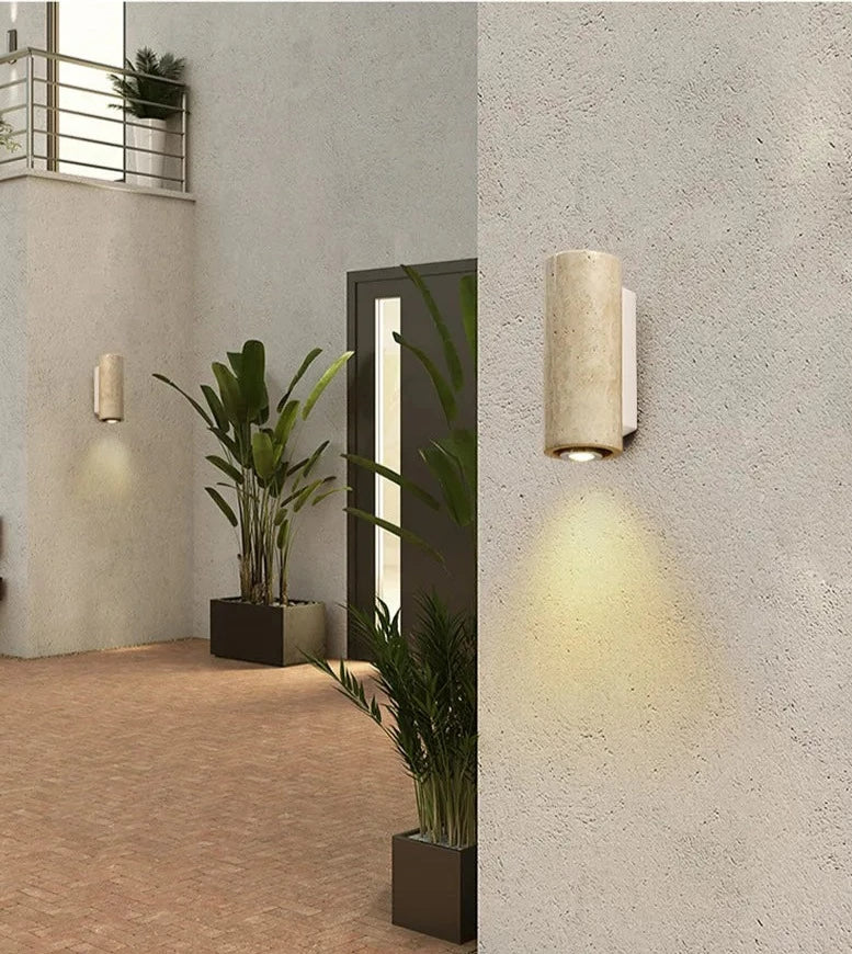 BowLift | Modern Natural LED Wall Lamp made of Travertine