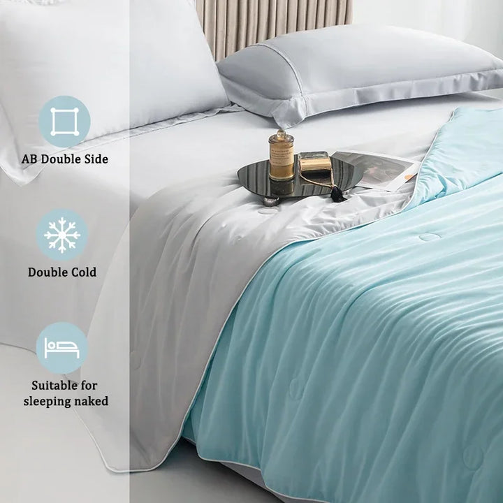 High-Quality Cooling Blanket – Smooth Air-Conditioning Comforter, Lightweight Summer Quilt with Double-Sided Cooling Fabric | Bowlift