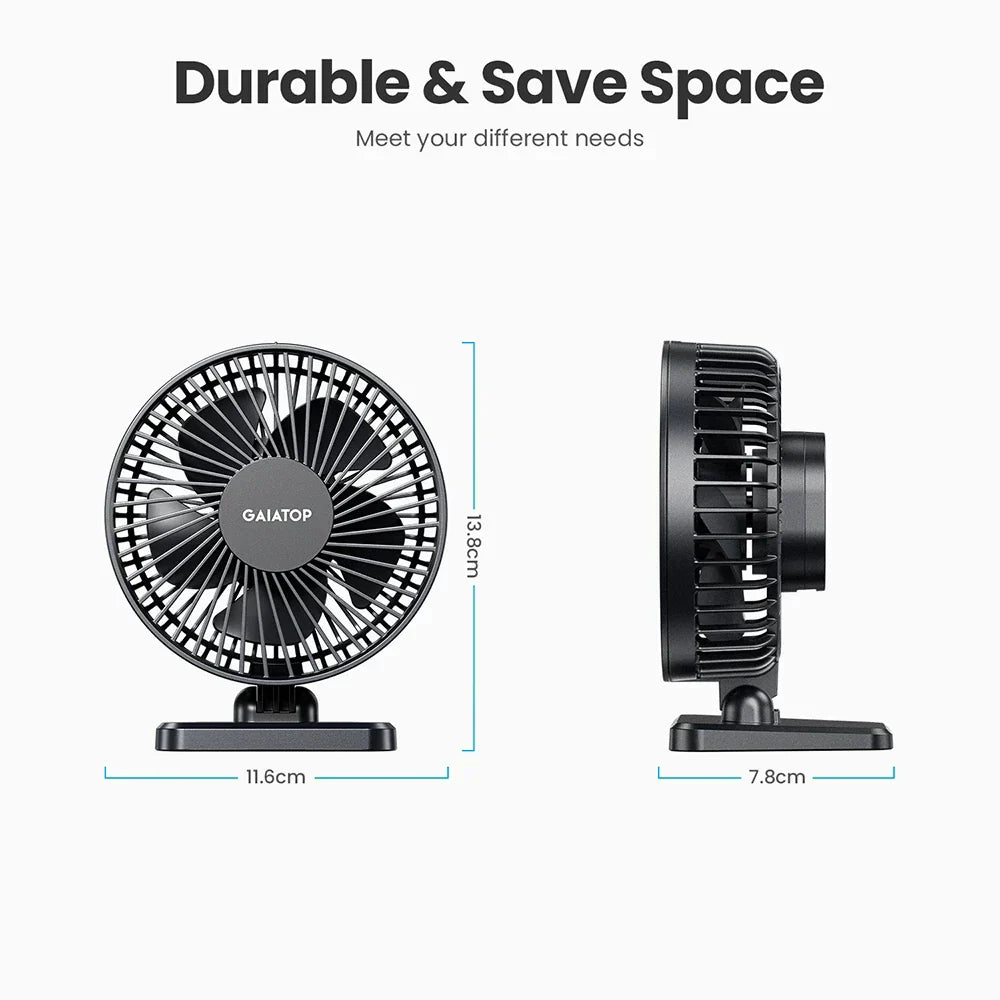 BowLift | BreezePro Lunara | USB Mini Fan | 3 Speed Levels | Compact & Quiet | For Home & Travel