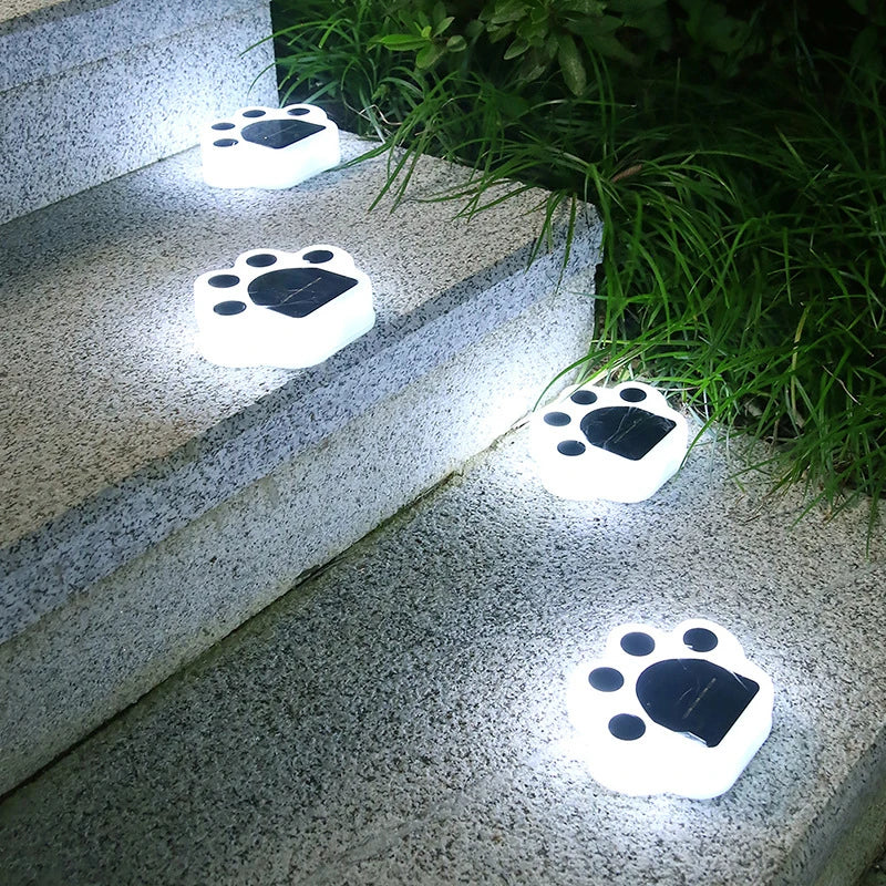 Solar LED Paw Lights for Garden and Path - Cute Solar Decorative Lights for Path Lighting, Ideal for Pet Lovers and Outdoor Decor | Bowlift