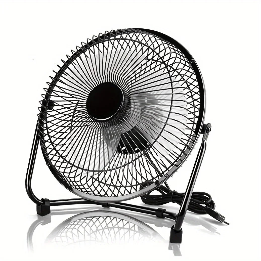 4/6/8 Inch Desktop Portable USB Electric Fan – 2-Speed Adjustable Mini Desk Fan with 4 Blades & 360° Rotation for Strong Airflow | Bowlift