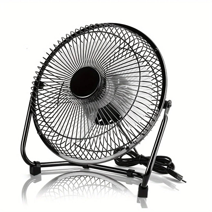 4/6/8 Inch Desktop Portable USB Electric Fan – 2-Speed Adjustable Mini Desk Fan with 4 Blades & 360° Rotation for Strong Airflow | Bowlift