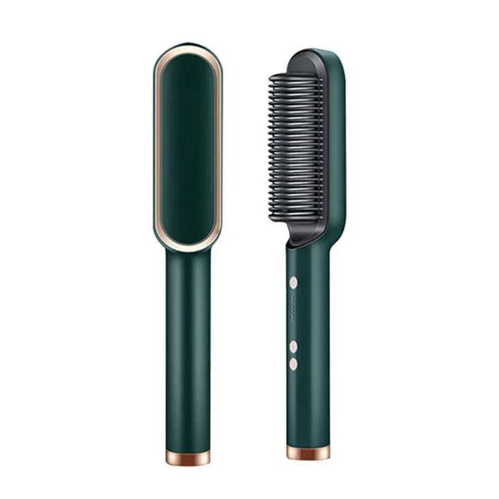 BowLift | Hair Straightening Brush UK – 2-in-1 Thermal Comb Straightener & Curler with Adjustable Heat & Tourmaline Technology