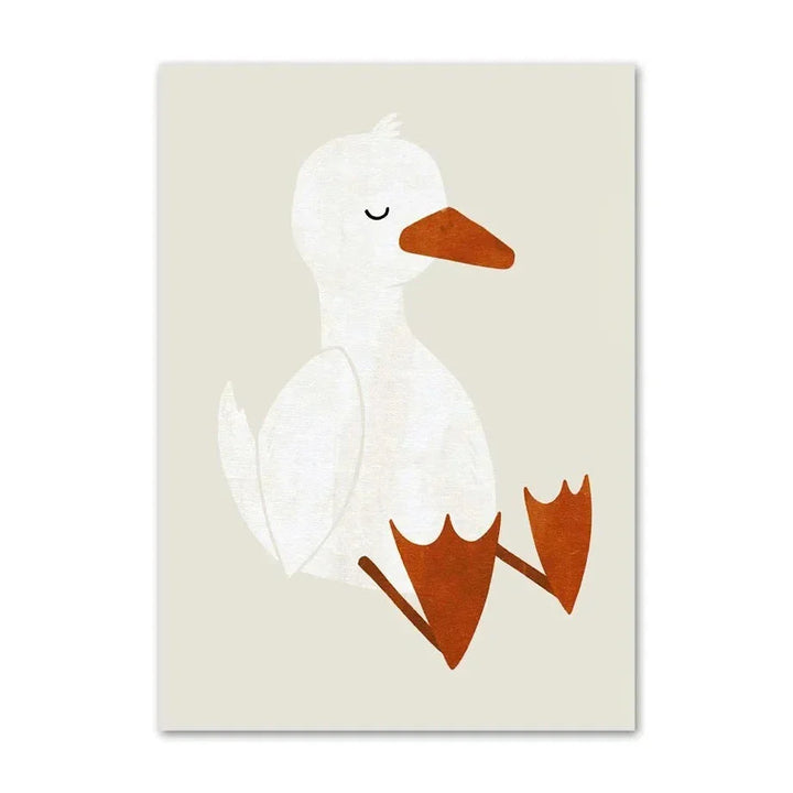 Cute Baby Animals Nursery Wall Art Illustrations Fine Art Canvas Prints Geese Mouse Lion Polar Bear Poster Pictures For Baby's Room Wall Decor | Bowlift