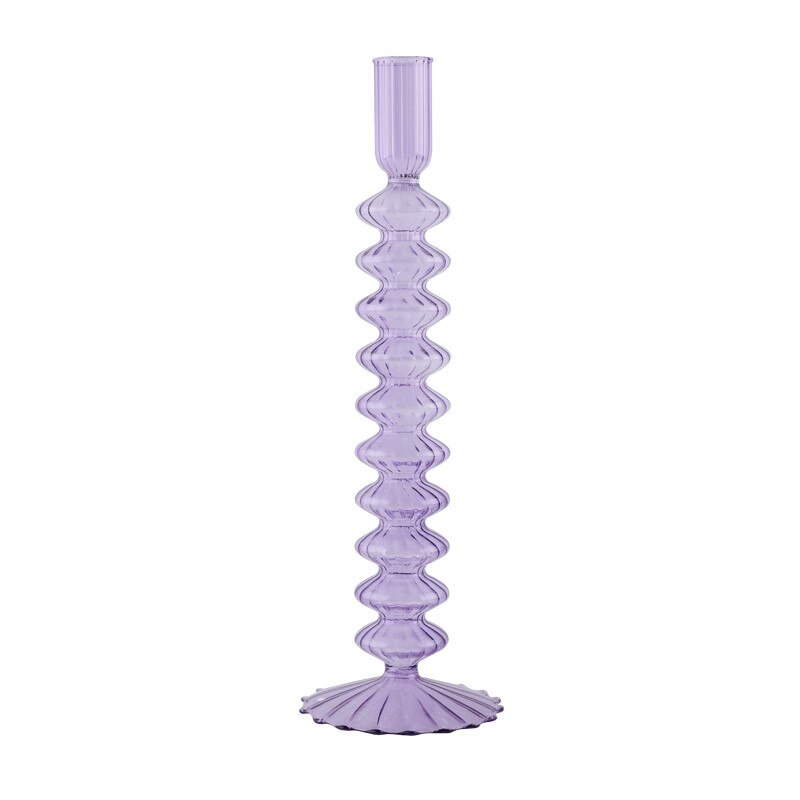Ribbed Glass Candleholders - Pastel | Bowlift