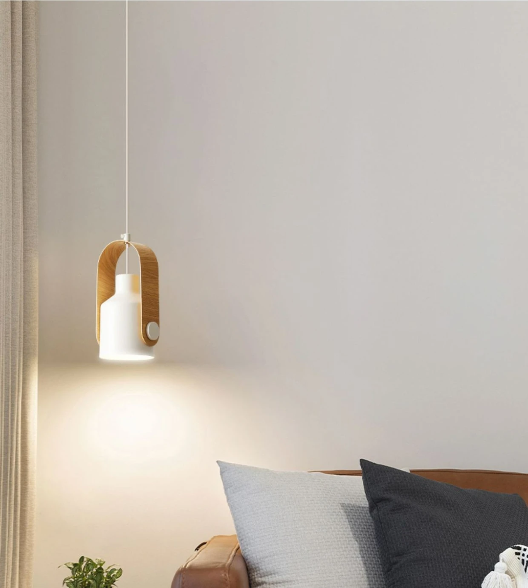 BowLift | Nordic Wood & Metal Pendant Spotlight – Minimalist Hanging Light