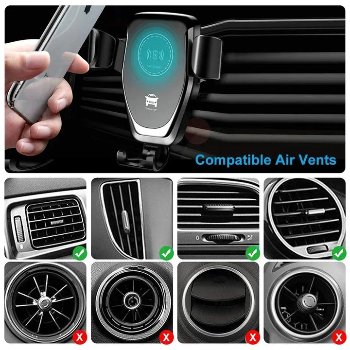 BowLift | Voltano Auto Phone Holder | Wireless & Fast Charging | Automatically Locking | For Air Vent