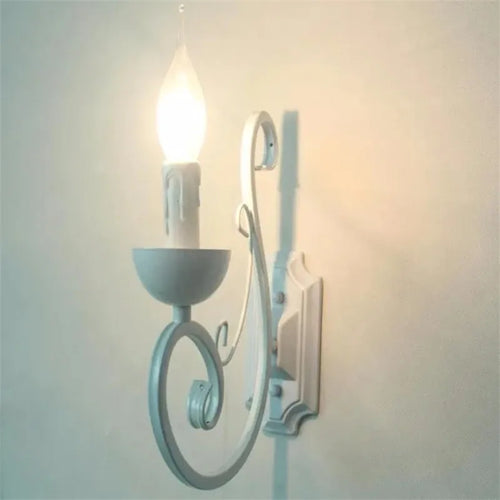 LuminousEra - White Wall Lamp with E14 Candle Light Bowlift