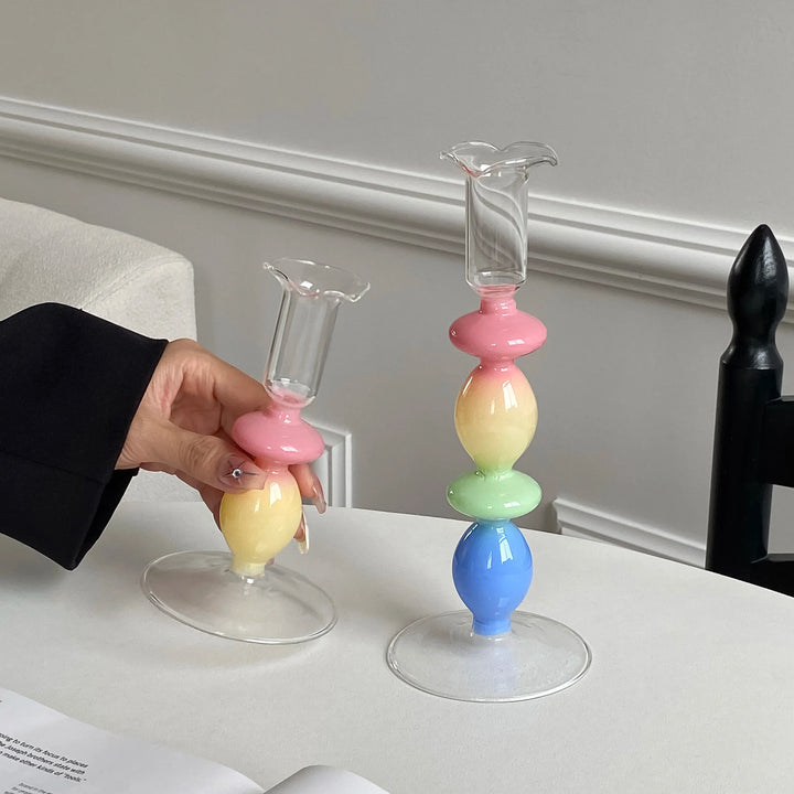 Rainbow Gradient Glass Candle Holder | Bowlift