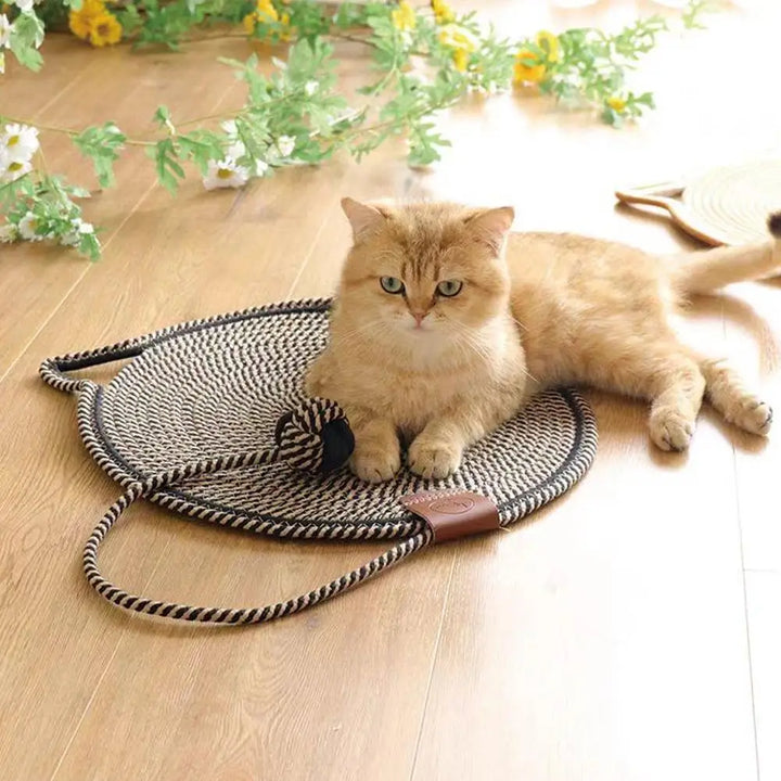 2-in-1 Cat Scratching Carpet & Play Mat Bowlift