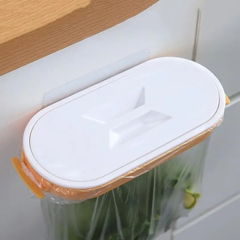 BowLift | Trash Bag Holder Cleanuvo ClipBin | With Lid & Ring Holder | For Hanging on Cabinet Doors | Reusable & Washable