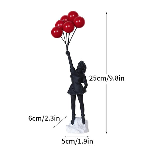 BowLift | Dropshipping Banksy Sculpture Collection Flower Thrower Statue Pop Art Modern Balloon Girl Figurine Office Home Decoration