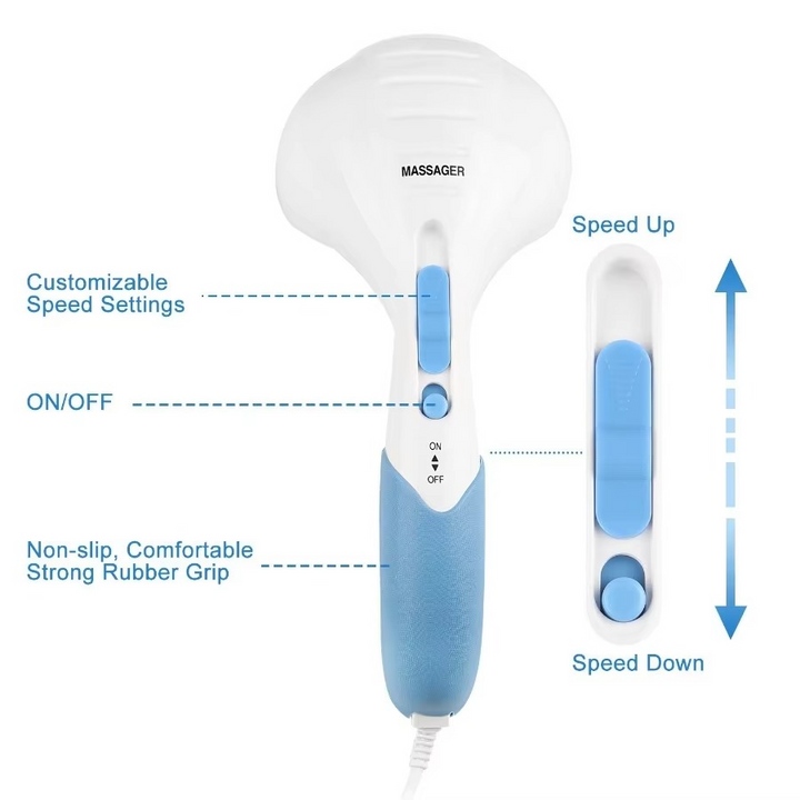 BowLift | Handheld Electric Percussion Massager with Dual Vibration for Full Body Relief