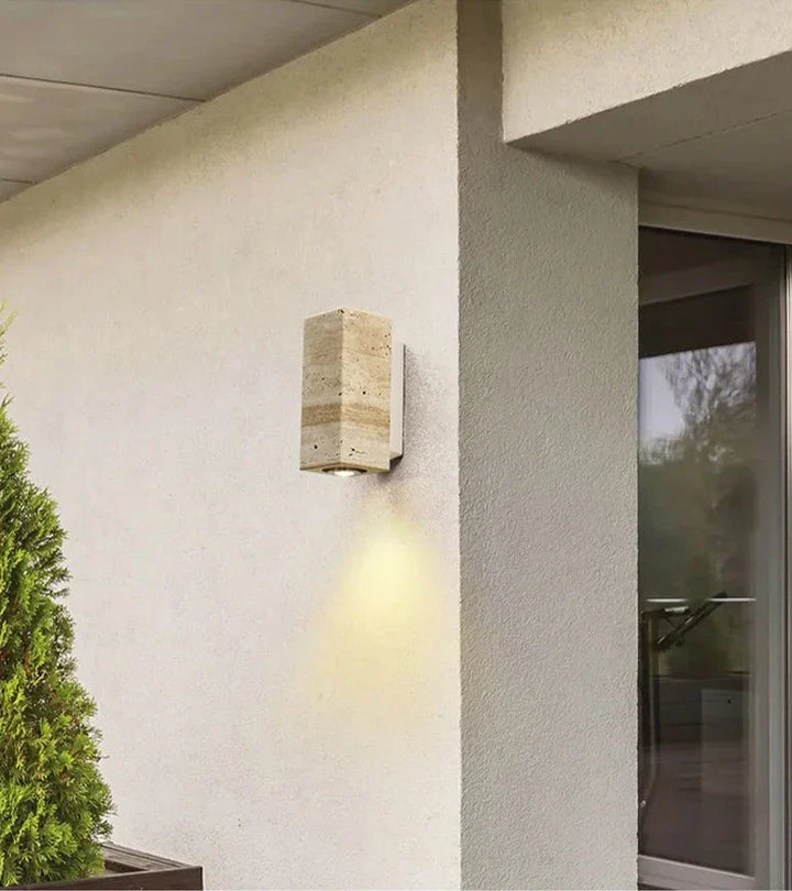 BowLift | Modern Natural LED Wall Lamp made of Travertine
