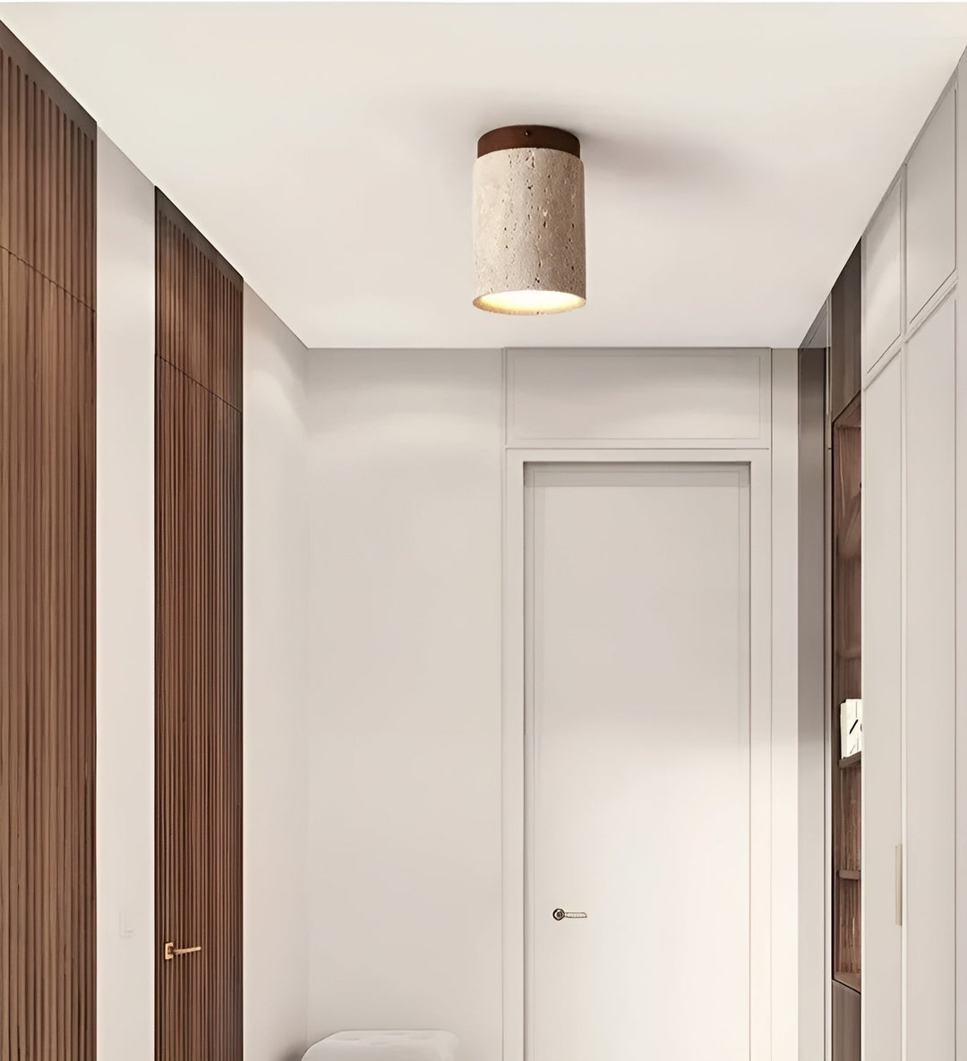 BowLift | ZenElegance Wabi Sabi Luxury Ceiling Lighting - Natural Travertine LED