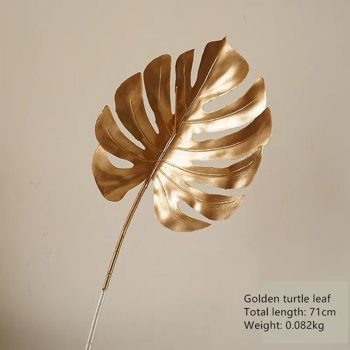 BowLift | Decorative Flower Gold Series | Palm Leaf, Ginkgo & Eucalyptus | Artificial Flower 67–84 cm | Wedding & Christmas