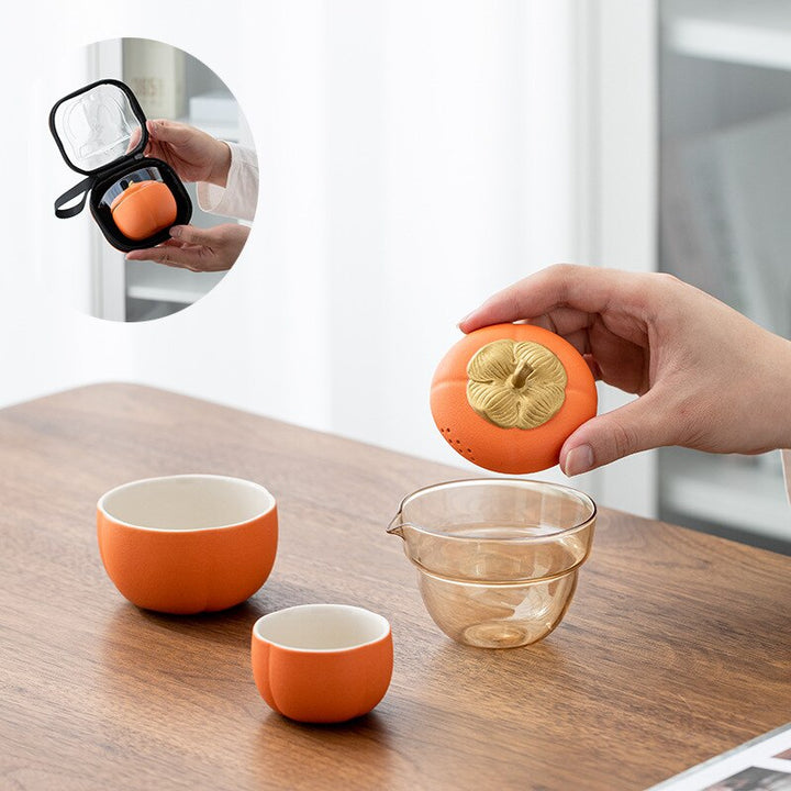 Mini Pumpkin Ceramic Teapot Set | Bowlift