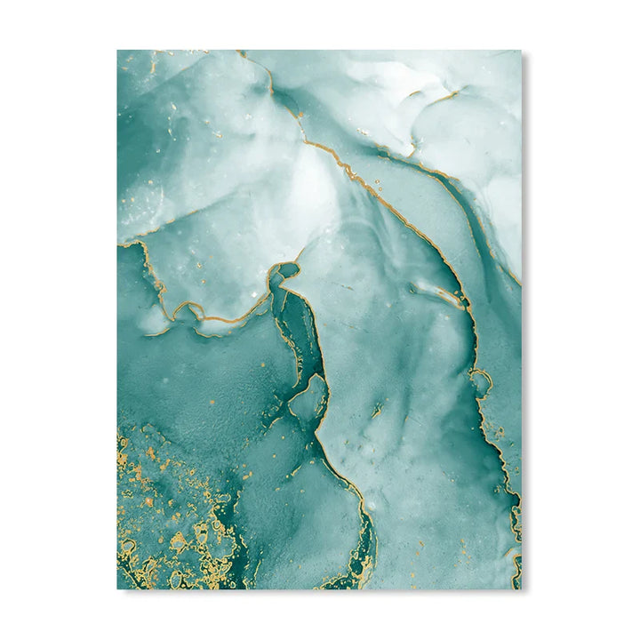Modern Abstract Aqua Liquid Marble Prints Wall Art Fine Art Canvas Prints Pictures For Living Room Dining Room Home Office Decor | Bowlift