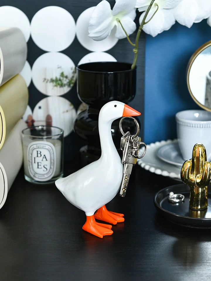 BowLift | Decorative Figure GooseMag | Magnetic Goose Key Holder | Resin Sculpture & Organizer