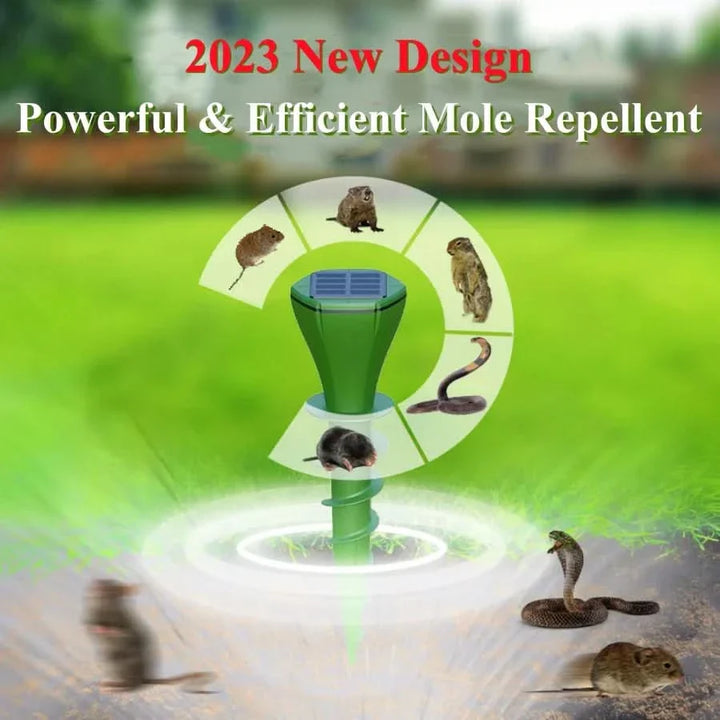 BowLift | SOLAR MOLE REPELLER – Solar-powered mole repellent with 3 vibration modes & IP65 for effective garden protection