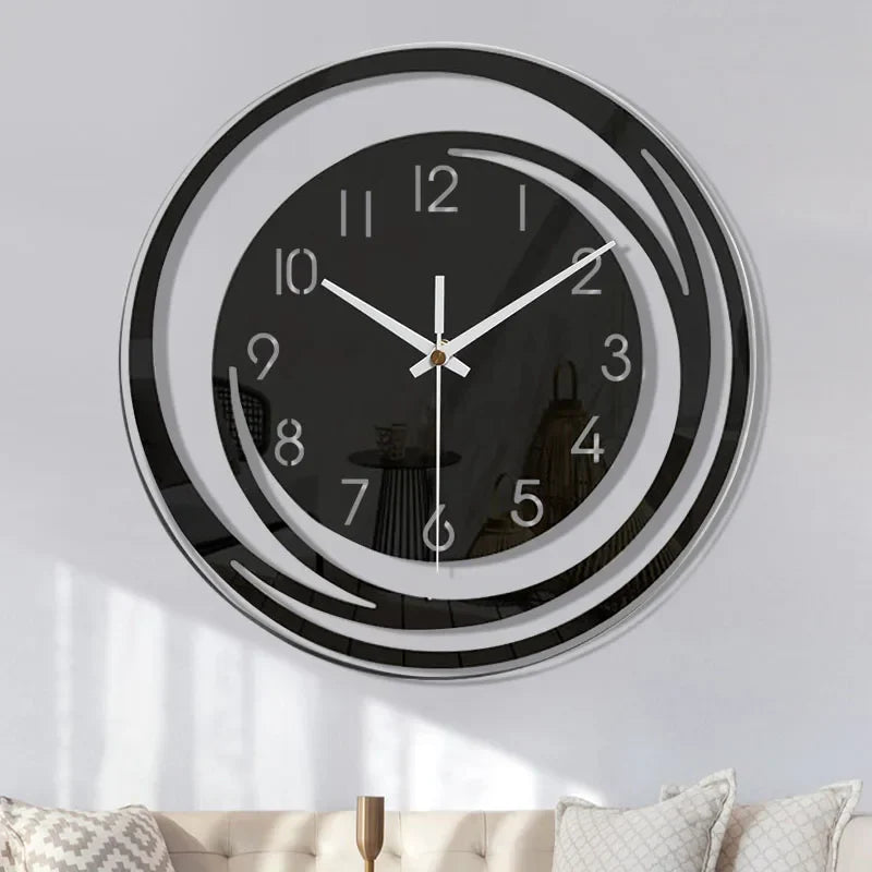 BowLift | Acrylic Wall Clock - Scandinavian Design - Black - Clock