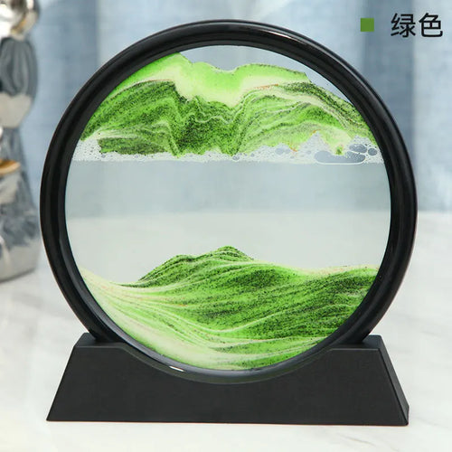 BowLift | 3D Sand Picture Aurelia Flow | Moving Sand Art in Glass | Relaxation & Decoration | Round Design