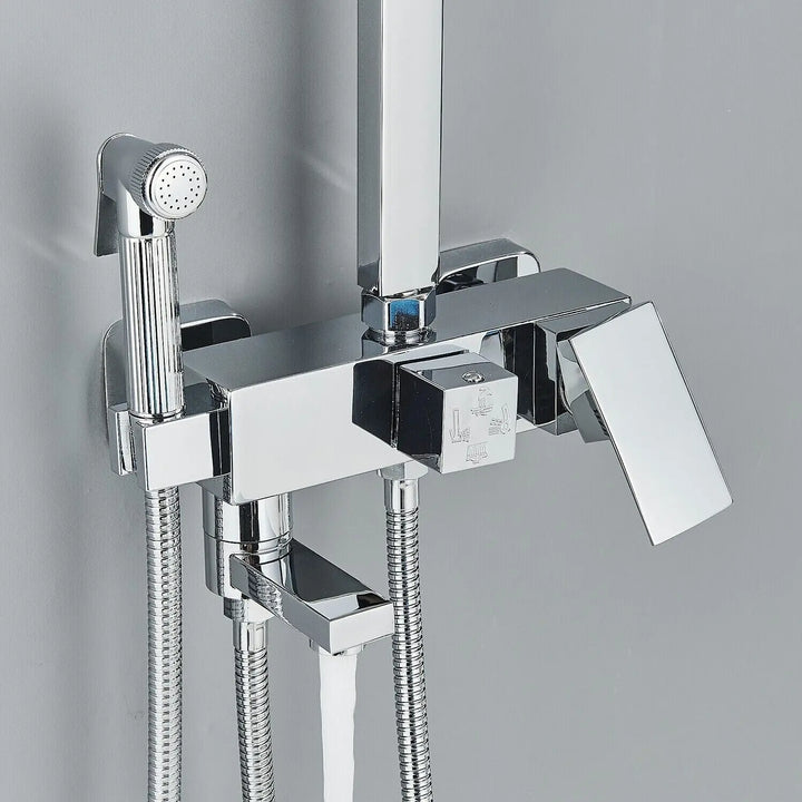 BowLift | RainFlow Luxe Rain Shower Set – adjustable brass shower fixture with 4 functions