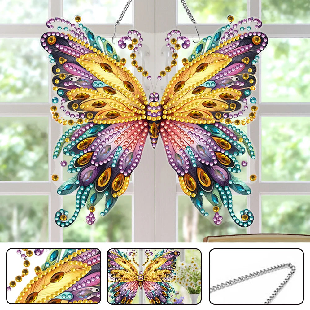 BowLift | Butterfly Pendant | 5D DIY Diamond Painting | Double-Sided Acrylic | Sparkling Window Decoration