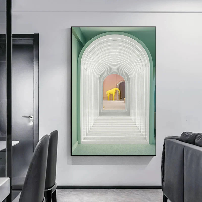 Minimalist Abstract Architectural Wall Art Fine Art Canvas Prints Posters Pictures For Modern Apartment Living Room Home Office Decor | Bowlift