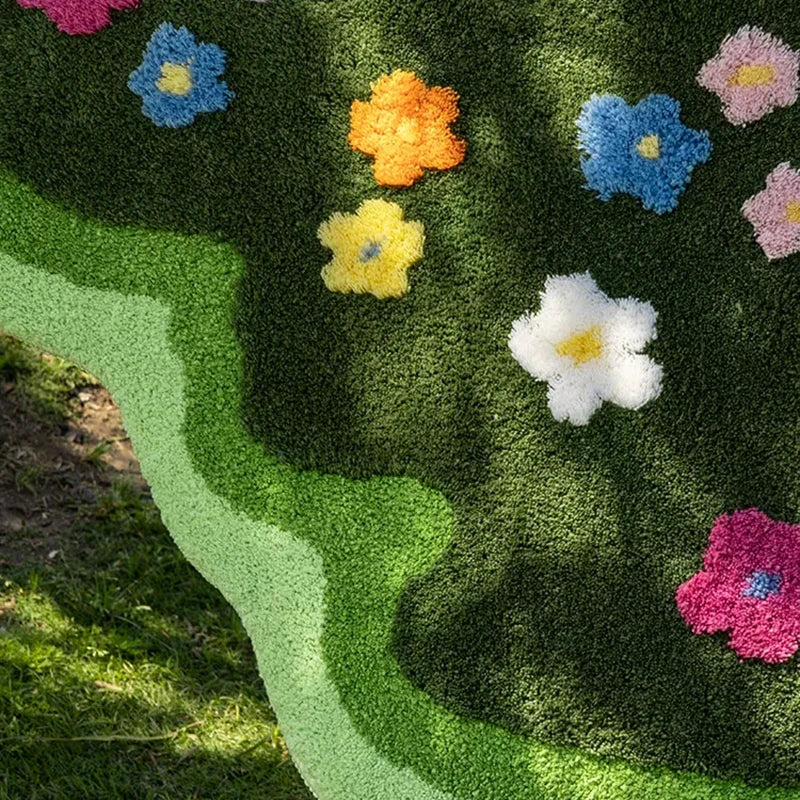 Moss and Floral Garden Rug | Bowlift